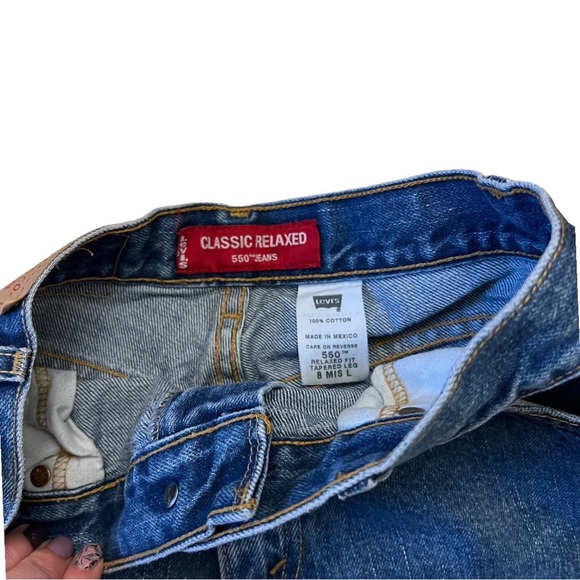 Levi cutoffs denim shorts 550 Denim High Rise Levi’s shorts Sz 8 - Picture 2 of 4